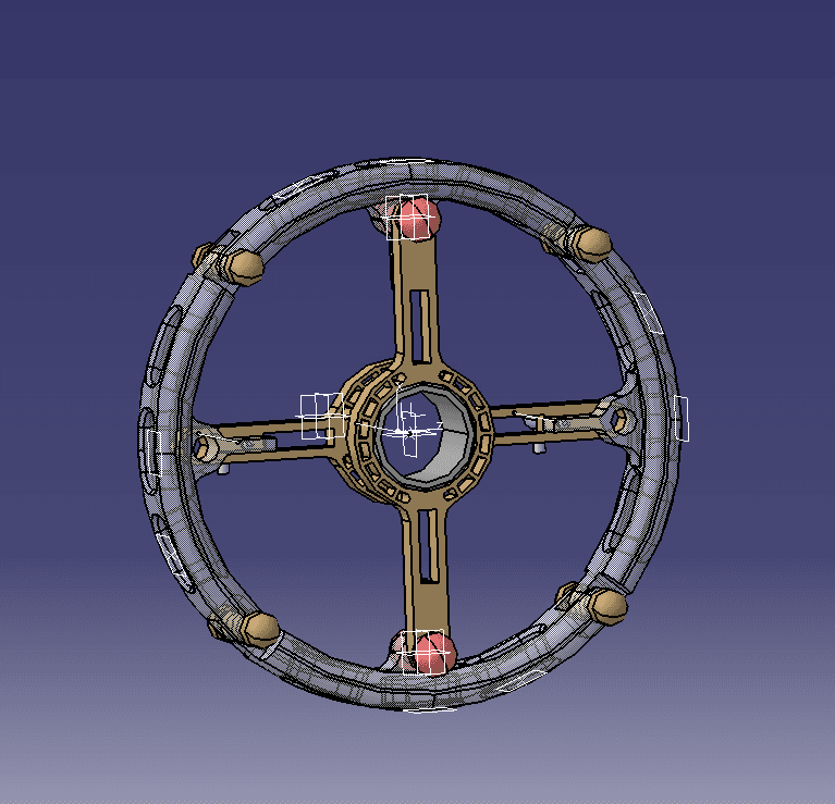 Retractable wheel CAD in deployed circular configuration