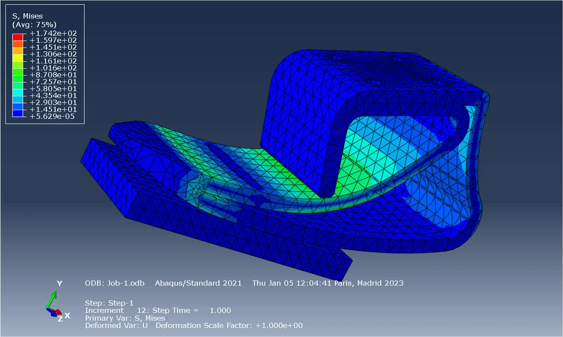 Abaqus stress field for the second version