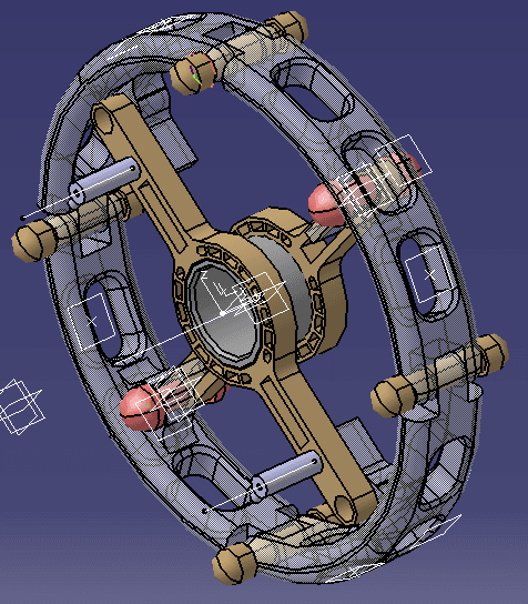 Isometric CAD view of the wheel assembly